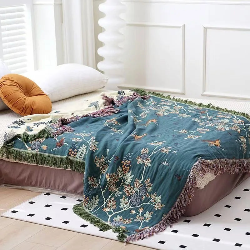 Japanese Cotton Double-sided Sofa Cover Throw Blanket For Bed Towel Cover Four Seasons General Quilt Bed Sheet Travel Blanket